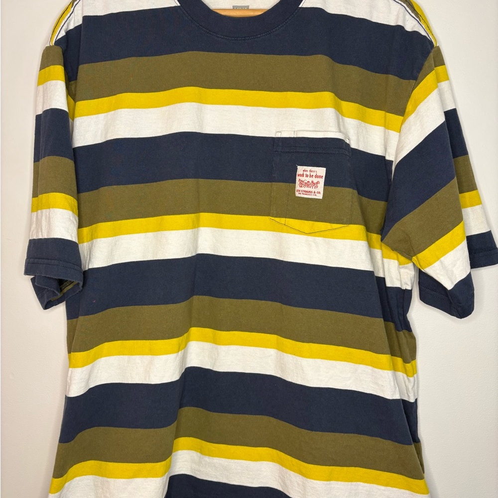 Levi's Men's Striped Tee - Navy, Yellow, White